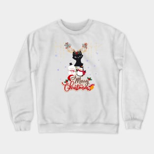 Merry Christmas to the cutest black cat ,PNG Clip Art Instand Download ,Cat Lover Gift, Cat Mom, Xmas Gift Crewneck Sweatshirt